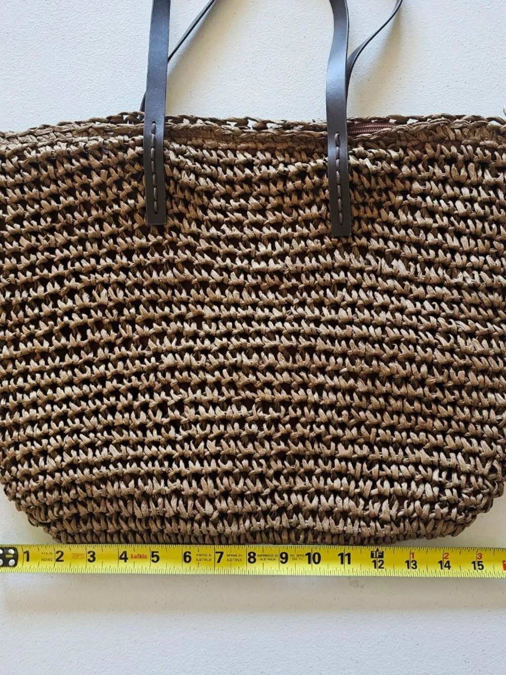 3 Pack of Woven Straw & Leather Tote Bags | Boho Summer Totes | Unbranded